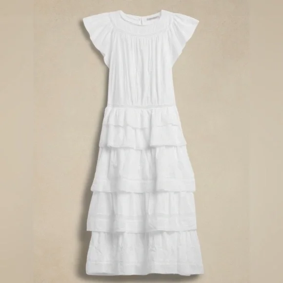 NWT! BANANA REPUBLIC BLACK SELENE EMBROIDERED MIDI DRESS - MULTIPLE SIZES - Picture 3 of 3